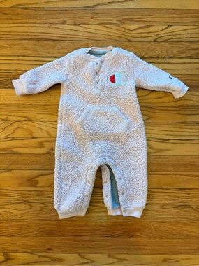 Champion Plush Sherpa Baby One-Piece in Light Pink
